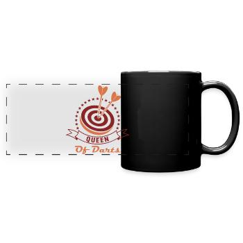 Darts Crew Geschenk Spruch Darts Wurfspieß Sport - Panorama-Tasse farbig - Schwarz - Vorne