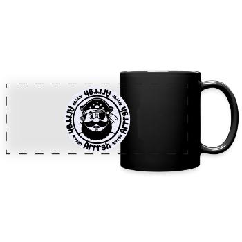Funny pirate with eye patch - Full Colour Panoramic Mug - black - Front