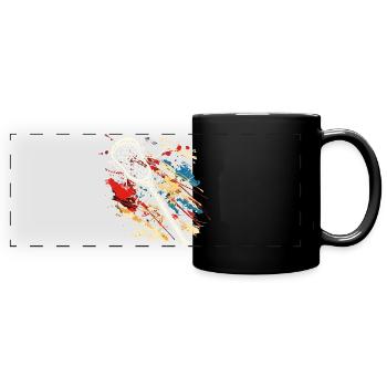 Lacrosse Sticks Street Art - Full Colour Panoramic Mug - black - Front