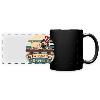 Pug Nap - Full Colour Panoramic Mug - black - Front
