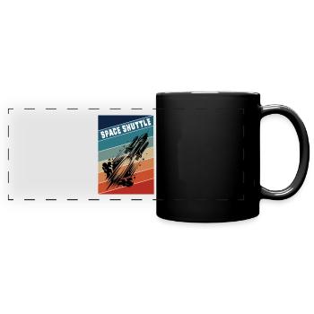Raumschiff Vintage Design - Panorama-Tasse farbig - Schwarz - Vorne