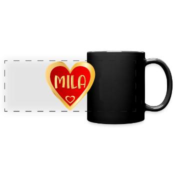 MÄDCHENNAME MILA HEART - Panorama-Tasse farbig - Schwarz - Vorne