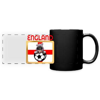 LE CHEVAL AIME LE FOOTBALL, LE FOOTBALL - Mug panoramique uni - noir - Devant