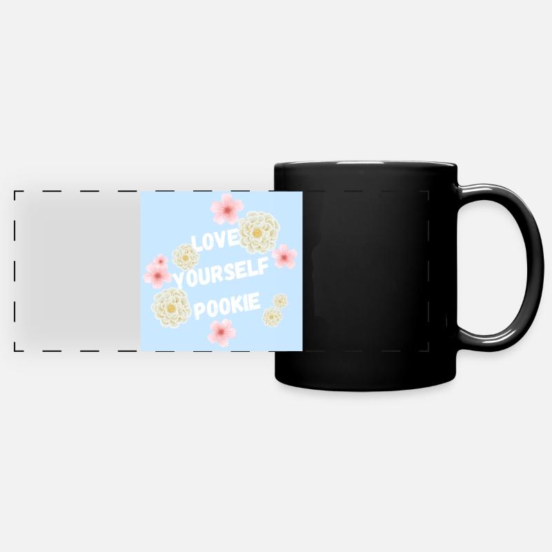 Love Yourself Pookie Design - Full Colour Panoramic Mug - black