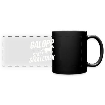 Gallop Instead of Small Talk Bag Idea - Full Colour Panoramic Mug - black - Front