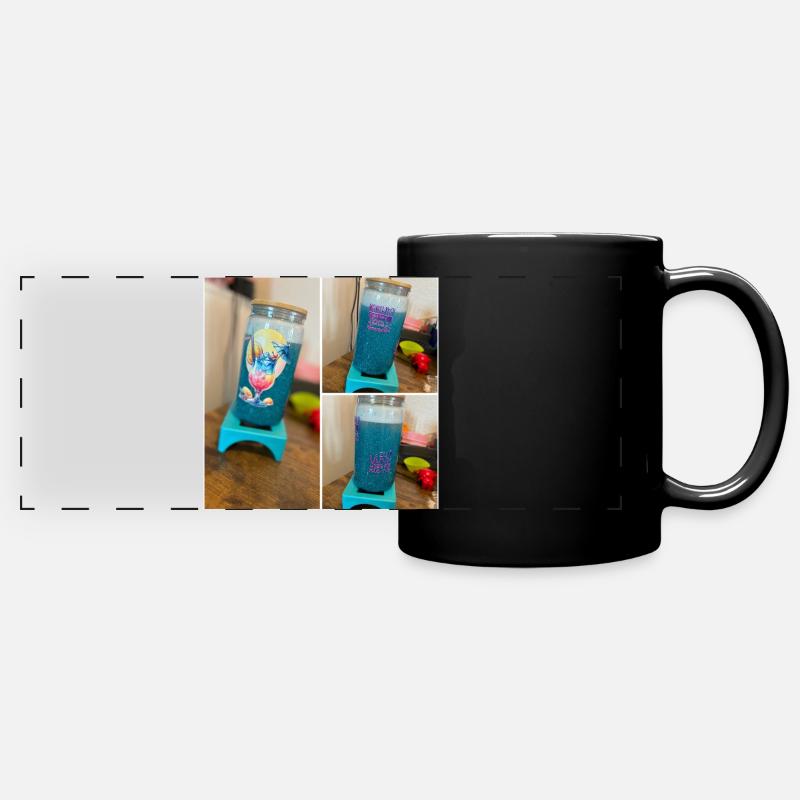Glitzerbecher - Panorama-Tasse farbig - Schwarz