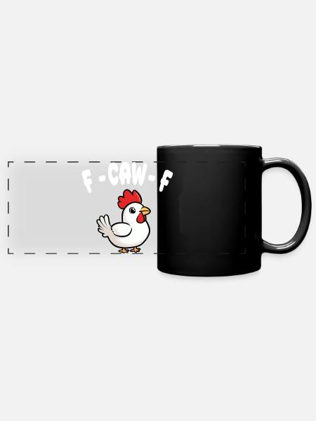 F-CAW-F - Huhn - Panorama-Tasse farbig - Schwarz