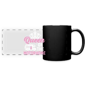 queen of the motorhome - Full Colour Panoramic Mug - black - Front