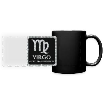 Sternzeichen Jungfrau - Panorama-Tasse farbig - Schwarz - Vorne