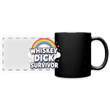Whiskey Dick Survivor Schmutziger Humor Frech Drec - Panorama-Tasse farbig - Schwarz - Vorne
