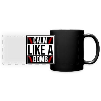 Calme comme une bombe Paradoxe Ironie Humour Blague explosive - Mug panoramique uni - noir - Devant