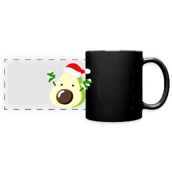Avocado – Weihnachten - Panorama-Tasse farbig - Schwarz - Vorne