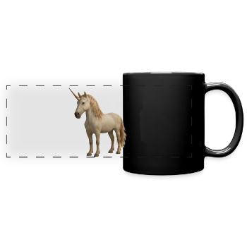 Licorne Crème - Mug panoramique uni - noir - Devant