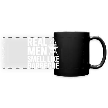 Real Men Smell Like Barbecue - Full Colour Panoramic Mug - black - Front