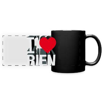 ICH LIEBE RIEN – lass uns reden. - Panorama-Tasse farbig - Schwarz - Vorne