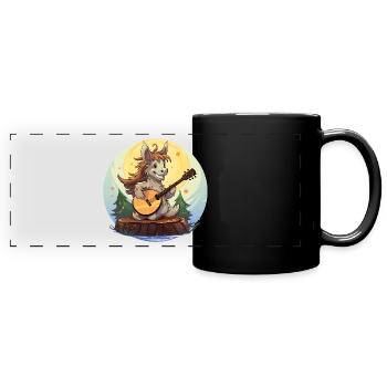 Guitariste de Moonlight Donkey - Mug panoramique uni - noir - Devant