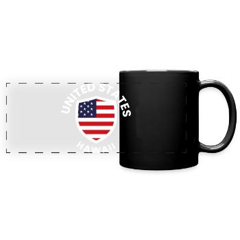 Bouclier du drapeau américain à Hawaï - Mug panoramique uni - noir - Devant