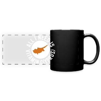 Chypre Tout ce dont j’ai besoin, c’est de vitamines Chypre Drapeau chypriote - Mug panoramique uni - noir - Devant