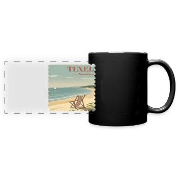 Texel Noordzee - Panorama-Tasse farbig - Schwarz - Vorne