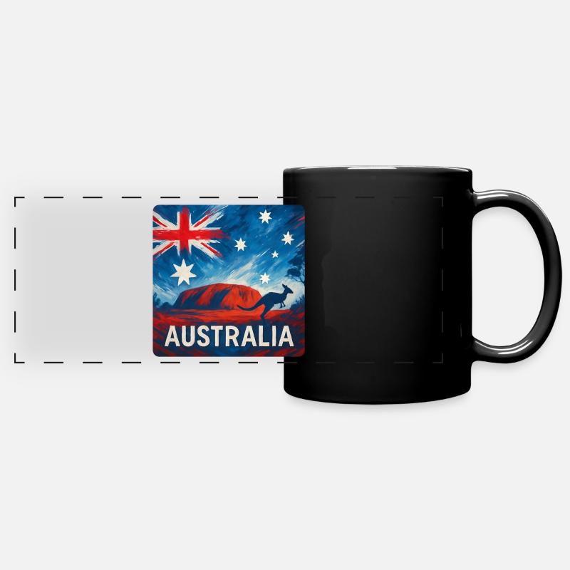 Australia Travel Design - Full Colour Panoramic Mug - black