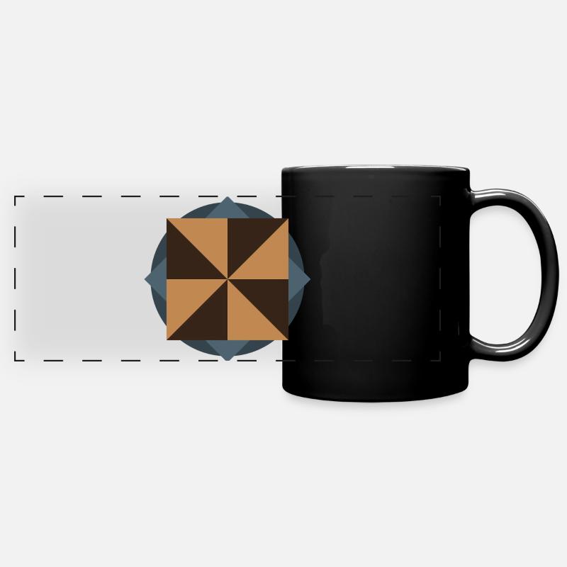 PYRAMID CORE GEOMETRY | Basic Shapes Artwork - Full Colour Panoramic Mug - black