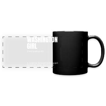 Portrait de la fille Washington Typographe - Mug panoramique uni - noir - Devant