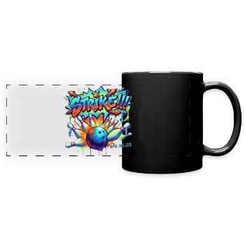 Bowling Strike Graffiti Retro Sports Art Tee - Mug panoramique uni - noir - Devant