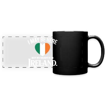 Conception du battement cardiaque irlandais - Mug panoramique uni - noir - Devant