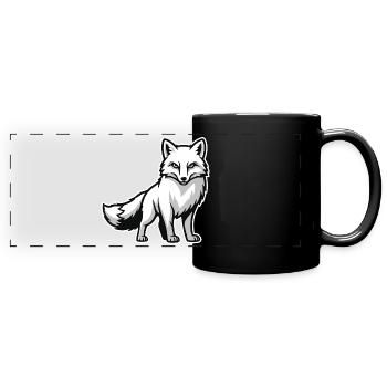 Arktischer Fuchs Arktisches, Weißes Tier Naturlogo - Panorama-Tasse farbig - Schwarz - Vorne
