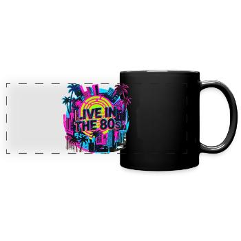 80s Retro Neon Party - Full Colour Panoramic Mug - black - Front