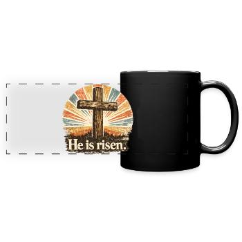 Il est ressuscité - Mug panoramique uni - noir - Devant