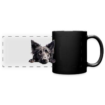 Belgian Sheepdog - Panorama-Tasse farbig - Schwarz - Vorne