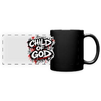 Lettrage graffiti Child of God - Mug panoramique uni - noir - Devant