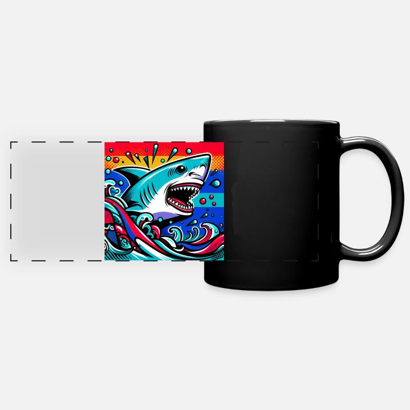 Shark - Full Colour Panoramic Mug - black