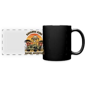 Lion Safari Savanna King Safari Adventure - Full Colour Panoramic Mug - black - Front