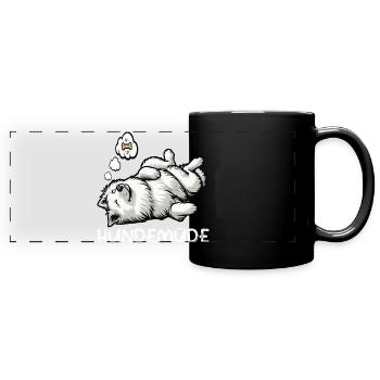 Hundemüde Weißer Schäferhund Schäferhundbesitzer - Panorama-Tasse farbig - Schwarz - Vorne