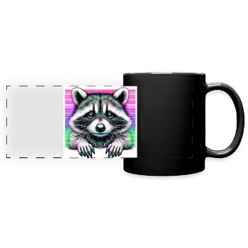 Raton laveur - Mug panoramique uni - noir - Devant