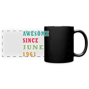 Seit Juni 1961 Vintage Jubiläum - Panorama-Tasse farbig - Schwarz - Vorne