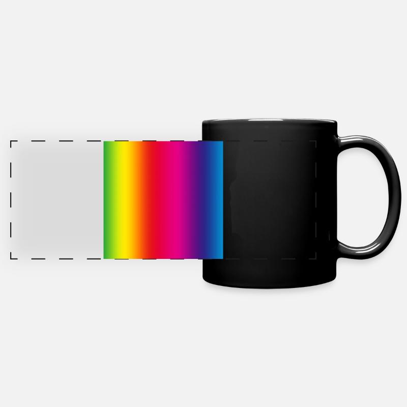 rainbow color pattern background birthday gift pad - Full Colour Panoramic Mug - black