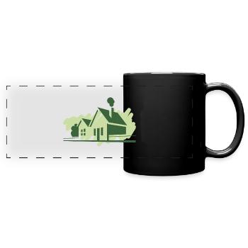 Häuser - Panorama-Tasse farbig - Schwarz - Vorne