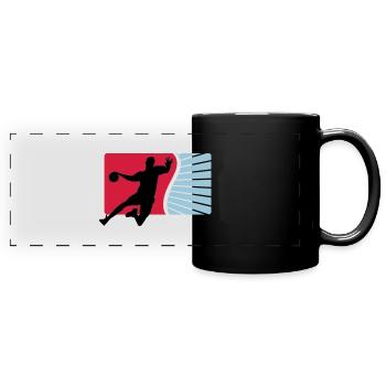 handball - Mug panoramique uni - noir - Devant