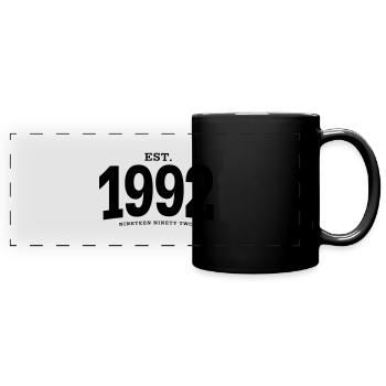 EST. 1992 Nineteen Ninety Two - Full Colour Panoramic Mug - black - Front