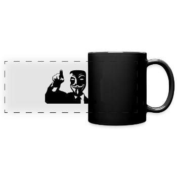 anonymous_01 - Panorama-Tasse farbig - Schwarz - Vorne