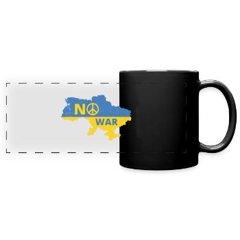 No war in Europa Frieden Ukraine мир Peace Krieg - Panorama-Tasse farbig - Schwarz - Vorne