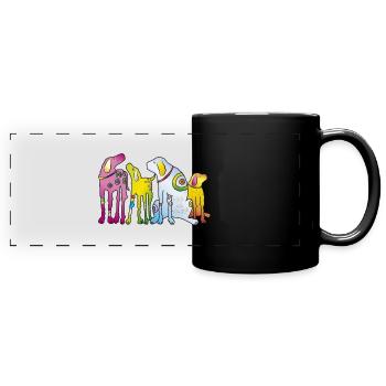 Hunde Welpe Hunderasse Meute Haustier Terrier Mops - Panorama-Tasse farbig - Schwarz - Vorne