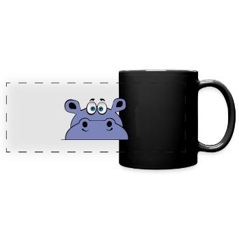 hippo hippo young son gift animal - Full Colour Panoramic Mug - black - Front