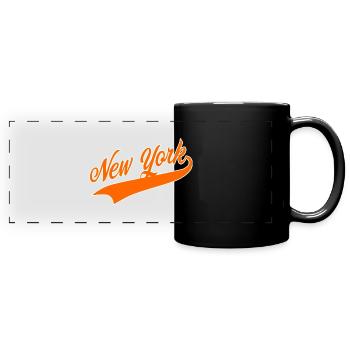 Blanc orange de New York - Mug panoramique uni - noir - Devant