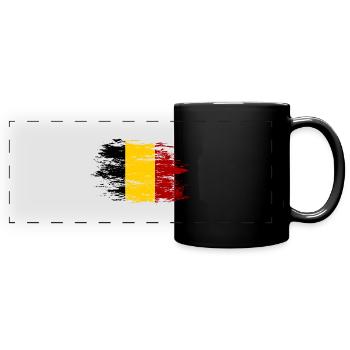 Belgique Drapeau utilisé - Mug panoramique uni - noir - Devant