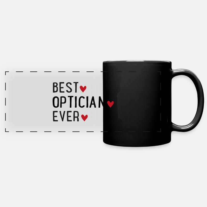 Optiker - Panorama-Tasse farbig - Schwarz