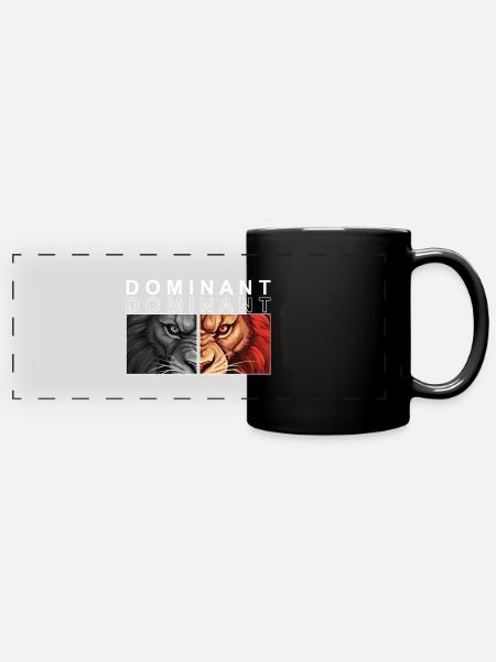 DOMINANT - Lion - Panorama-Tasse farbig - Schwarz